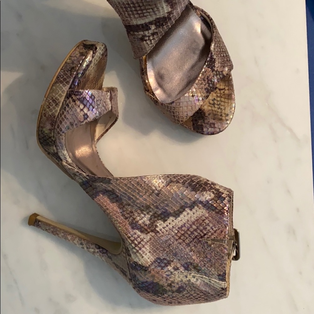 High heel sandals snakeskin leather inner 6